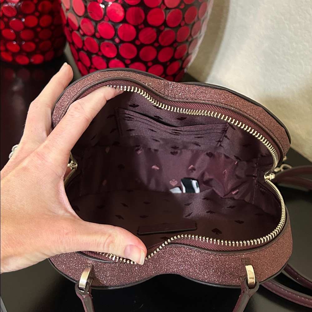Kate Spade Red Love Shack Glitter Heart Crossbody Bag - MSRP $359 EUC - Picture 8 of 15